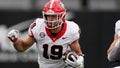 Georgia tight end Brock Bowers (19) runs with the ball after a catch against Vanderbilt in the first half of an NCAA college football game Saturday, Oct. 14, 2023, in Nashville, Tenn.