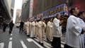 Over a thousand faithful participate in a Eucharistic Procession through the streets, following a Mass celebrated by Fr. Mike Schmidt at St. Patrick's Cathedral, sponsored by the Napa Institute on Tuesday, October 10, 2023.