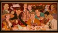 A portrait of the members of the Algonquin Round Table, a group literary luminaries in the early 20th century, hangs over the lobby of the Algonquin Hotel in New Yor City.