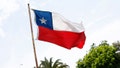 The Chilean flag is flown at at Plaza de Maipu in Santiago, Chile, October 19, 2019.