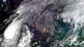 This satellite image shows Hurricane Lidia approaching Puerto Vallarta, Mexico, at about 8 a.m. on Tuesday, Oct. 10, 2023.