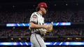 Brandon Pfaadt #32 of the Arizona Diamondbacks leaves the bullpen for the dugout before Game Seven of the Championship Series against the Philadelphia Phillies at Citizens Bank Park on October 24, 2023 in Philadelphia, Pennsylvania.