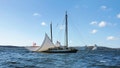 The schooner Grace Bailey is seen with its main mast broken near Rockland, Maine, Monday, Oct. 9, 2023.
