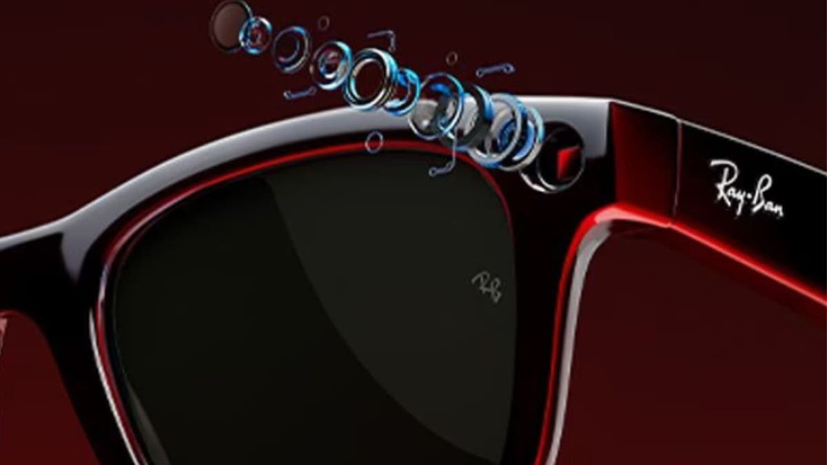 Exploded view of the Meta Ray-Ban glasses camera.