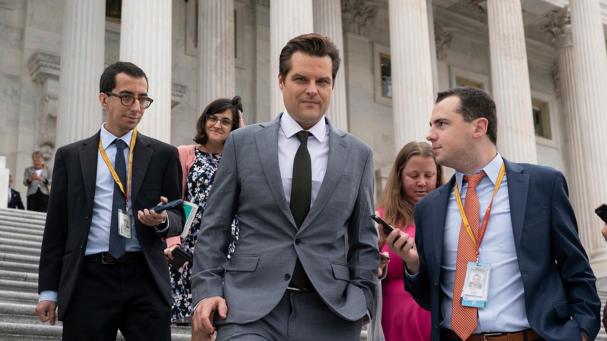 Rep. Matt Gaetz, R-Fla., surrounded by media