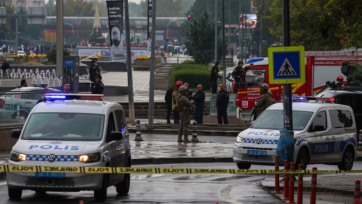 Turkish authorities outside Parliament