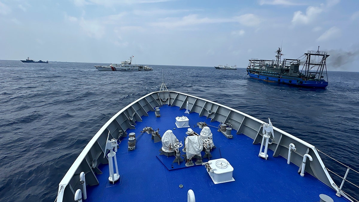 Several boats in the Pacific