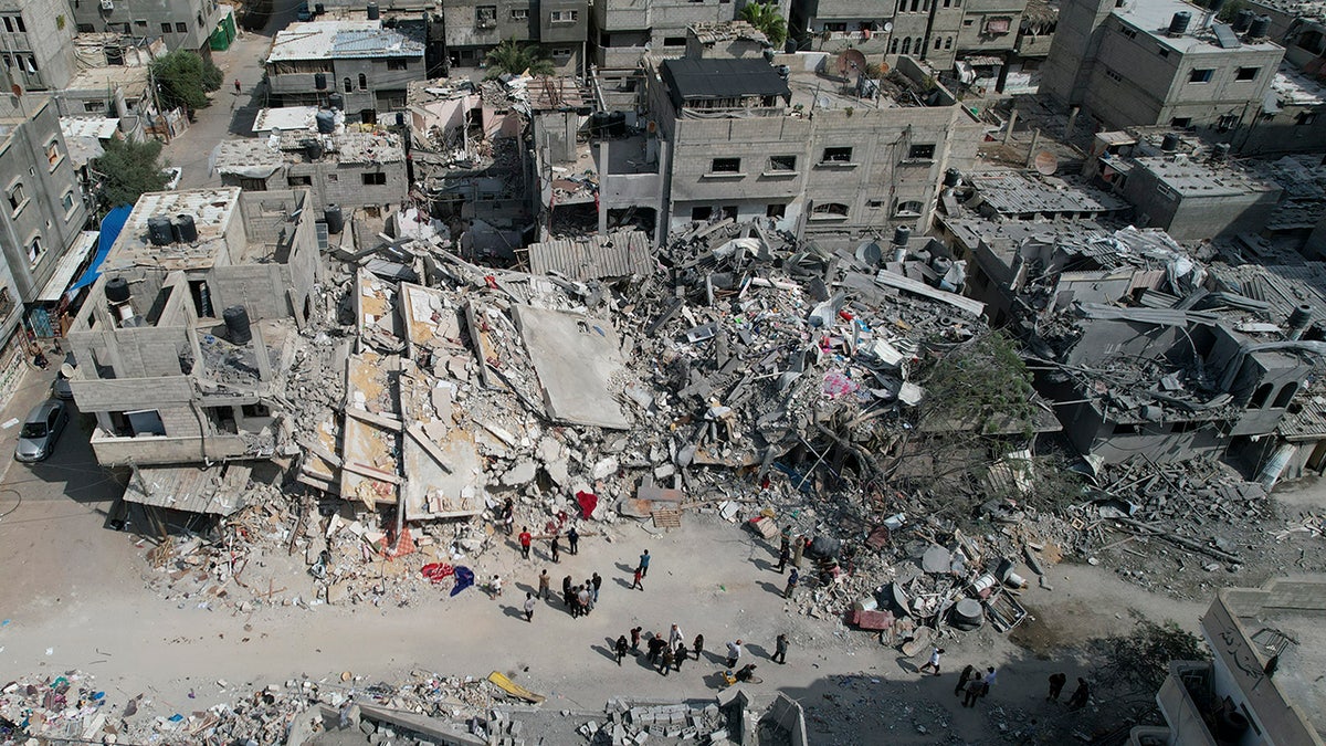 Gaza buildings destroyed in airstrikes