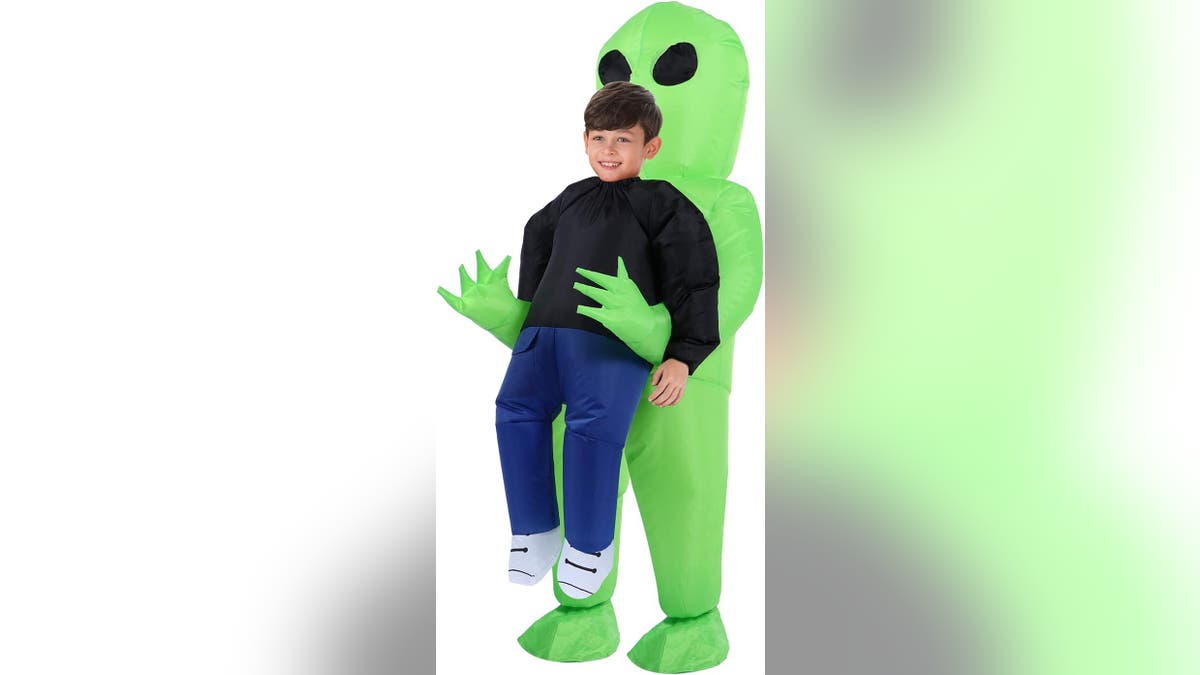 TOLOCO Inflatable Alien Costume Kids, Alien Holding Person Costume, Halloween Blow up Costume