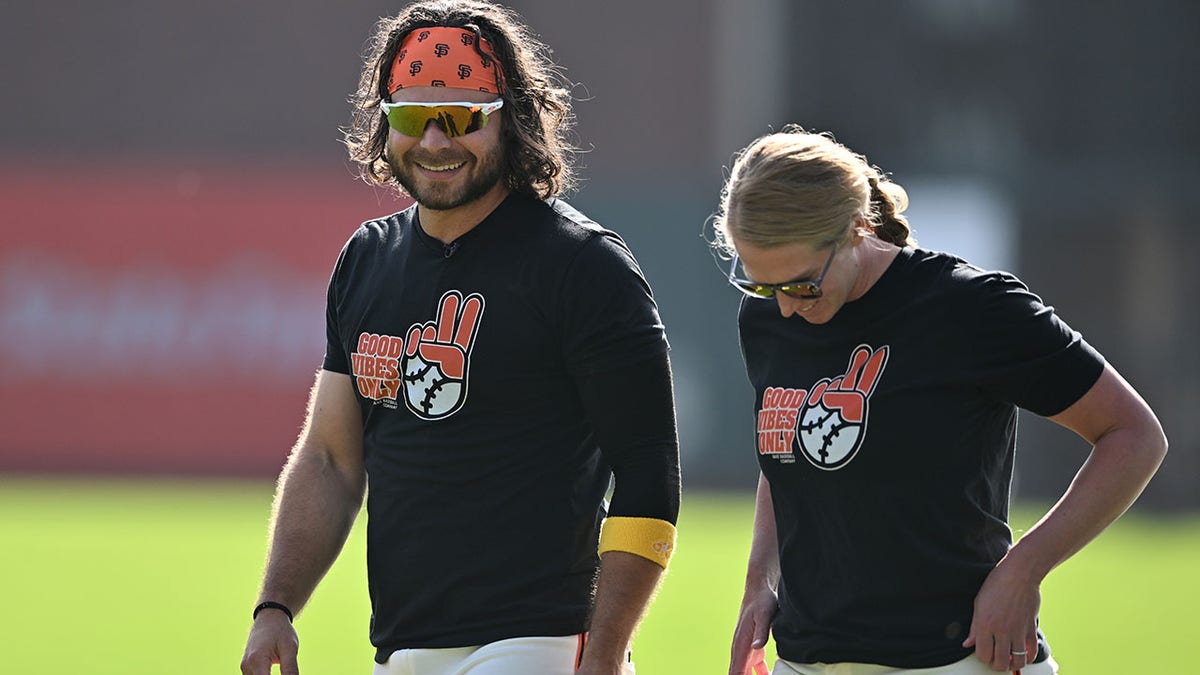 Alyssa Nakken and Brandon Crawford