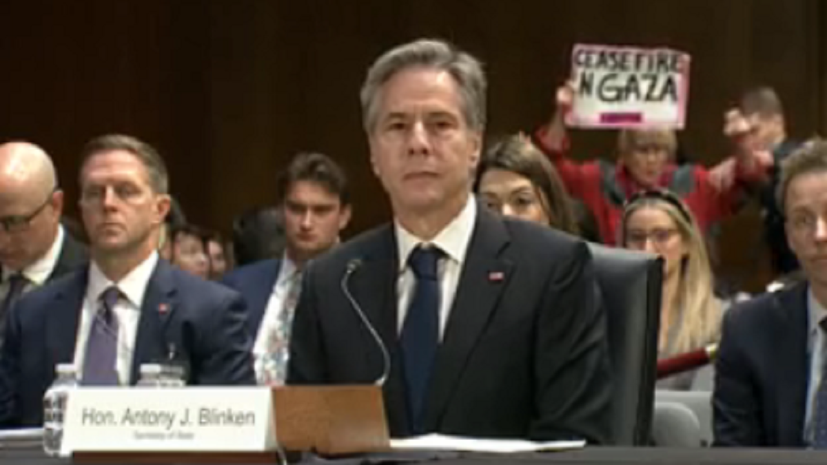 Blinken heckled at Senate hearing