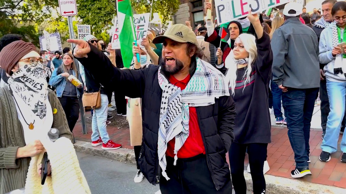 Protester shouting at Israel side