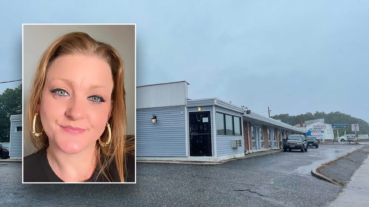 Candace Woodruff inset over The Shore Inn in Patchogue, NY