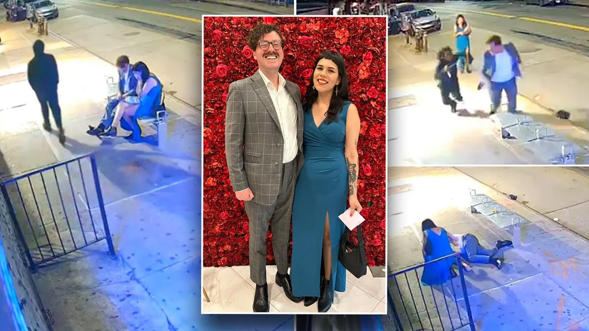 Brooklyn man and woman pose in photo at wedding.