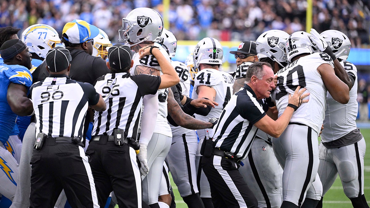 Raiders and Chargers fight