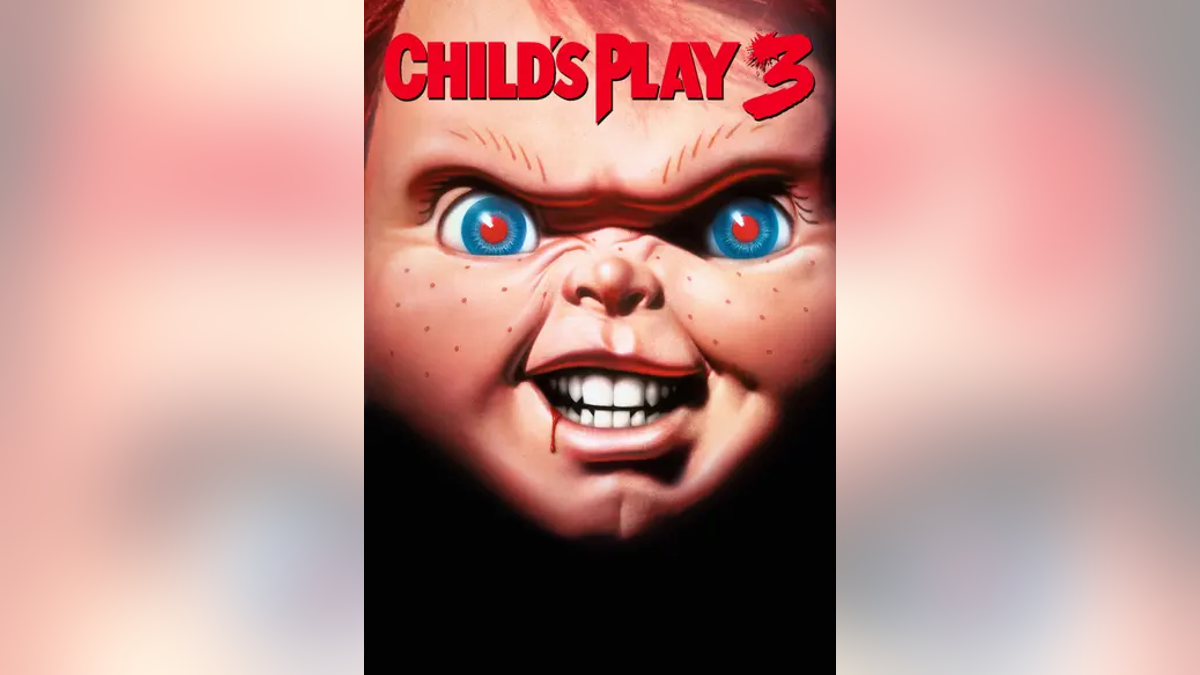 "Child's Play 3" movie poster with Chucky grinning