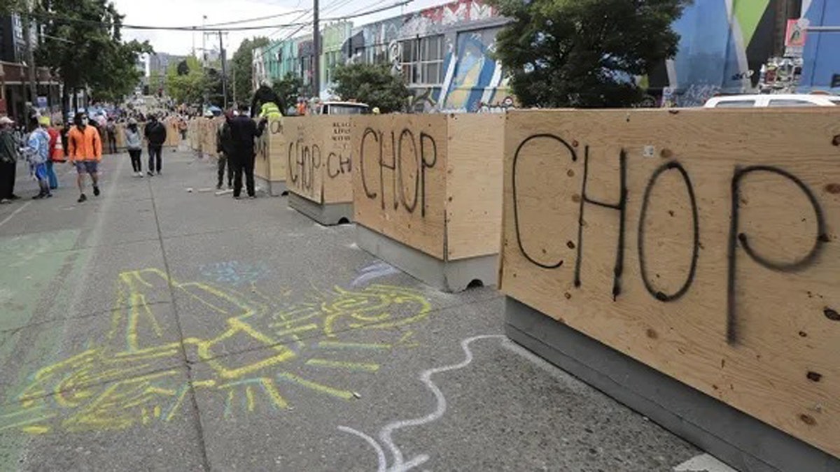 Shot of CHOP protest in Seattle