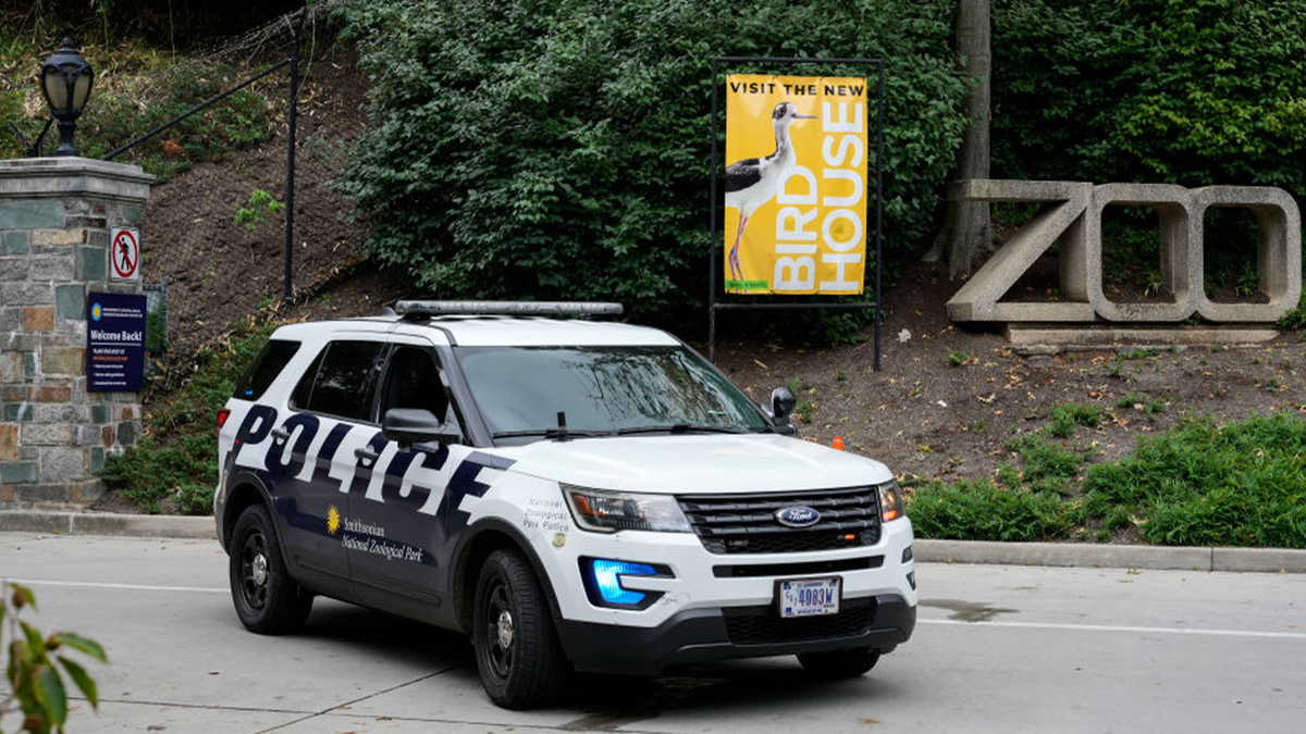 Police car outside The National Zoo in D.C.