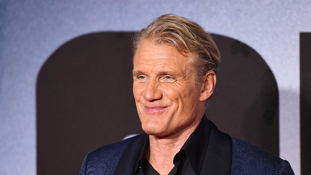 Close up of Dolph Lundgren smiling