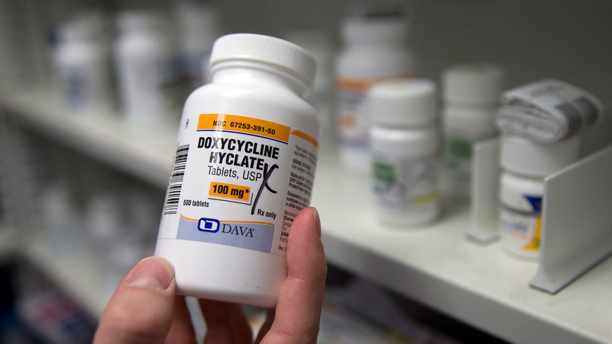 Bottle of doxycycline