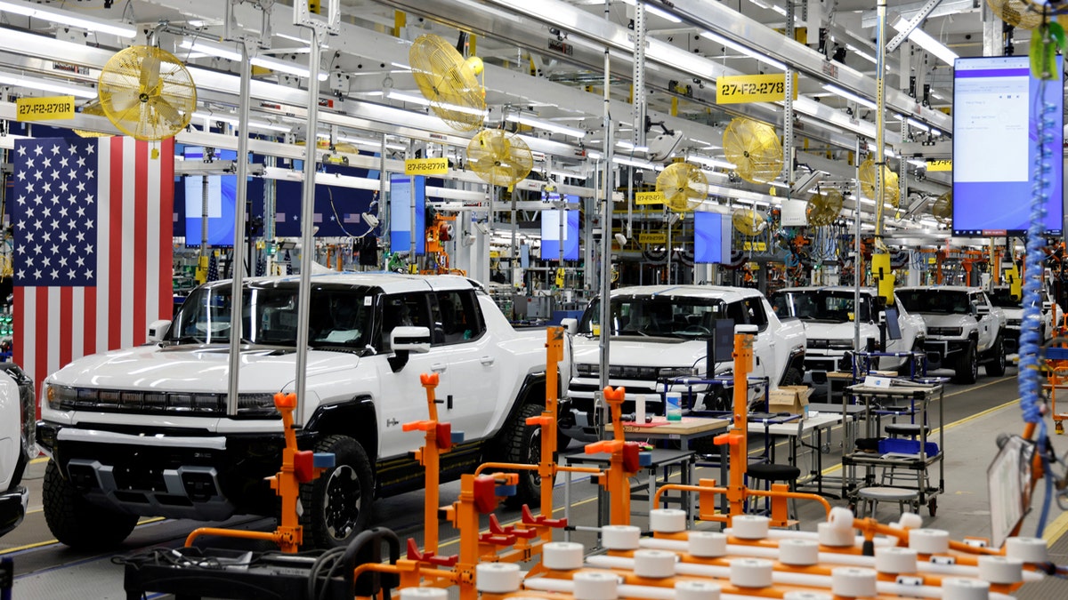 Hummer EVs on assembly line