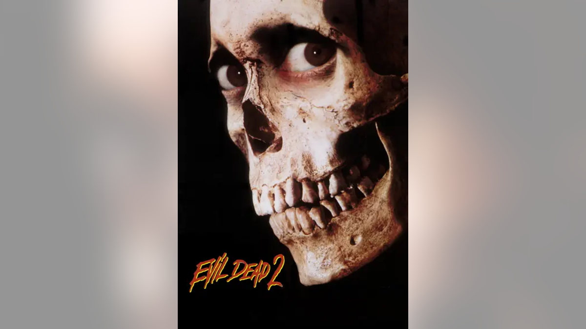 Skull on movie poster of "Evil Dead 2"