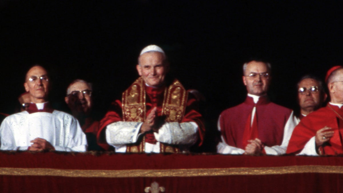 Pope John Paul II in full papal regalia