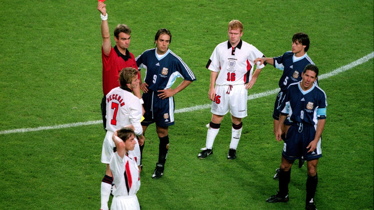 David Beckham red card