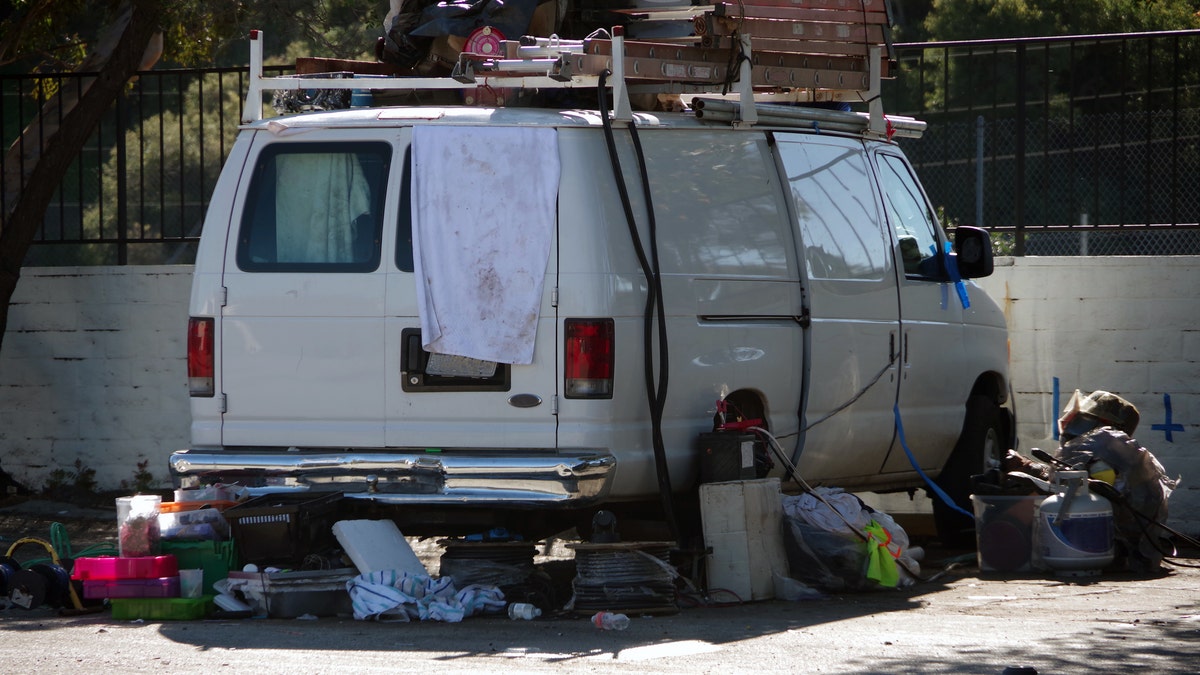 Van dwelling in parking lot