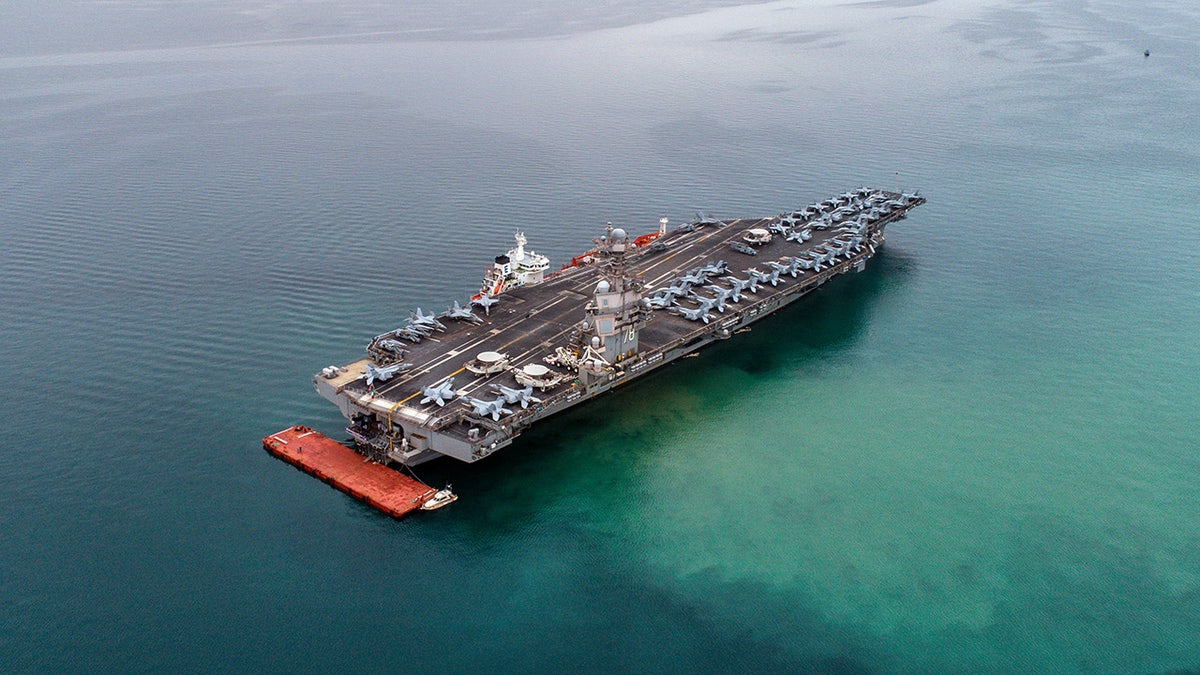USS Gerald R. Ford in the sea