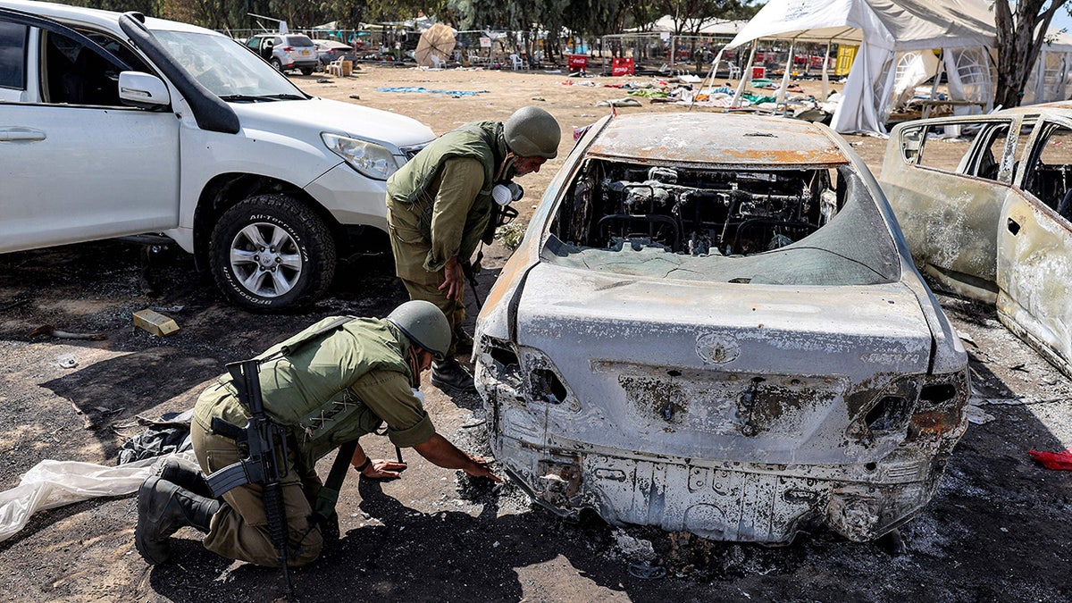 Torched car at Israel music festival
