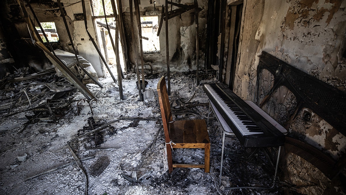 A burned home in Israel