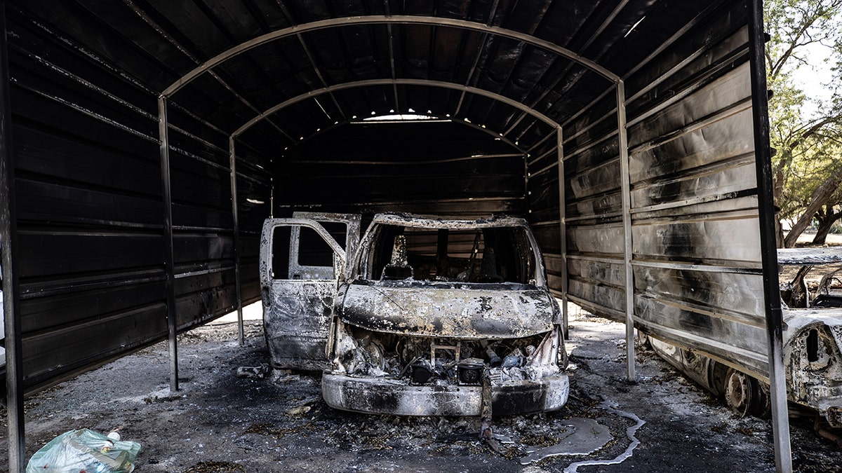 A burned car