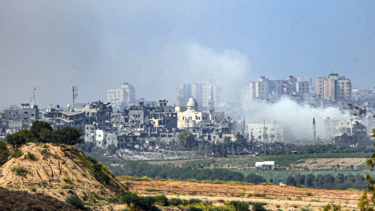 Smoke rising over Gaza