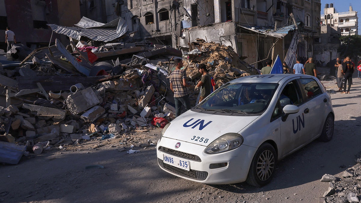 UN vehicle in Gaza Strip