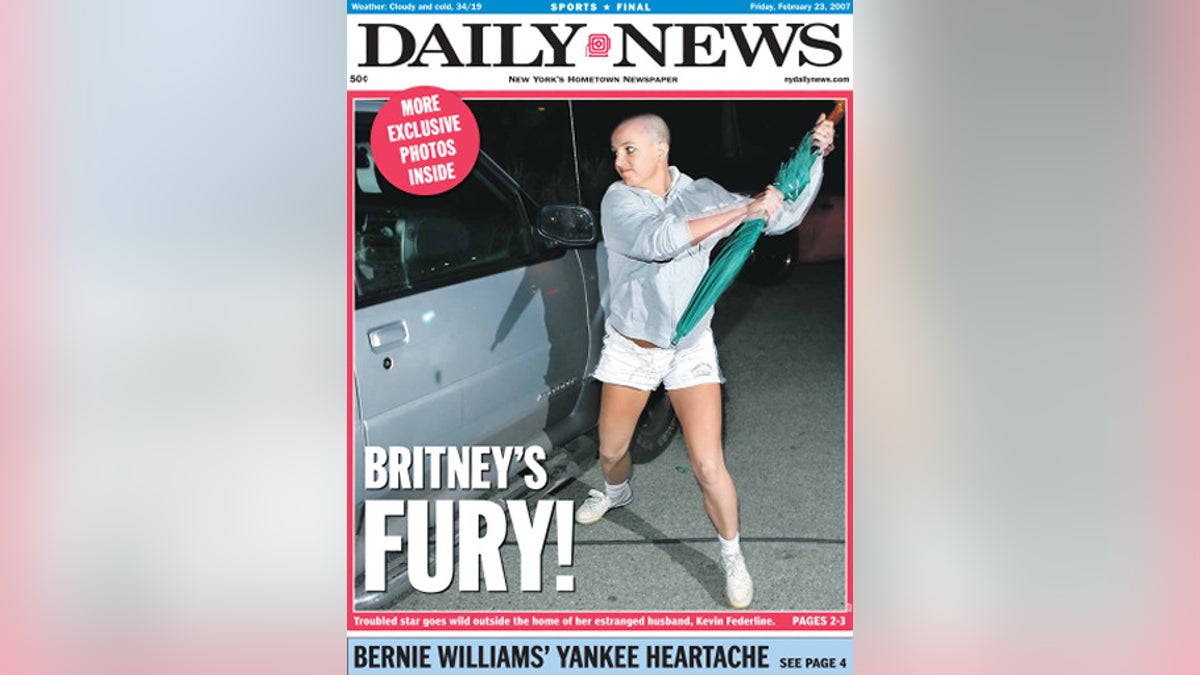Britney Spears on the cover of the Daily News