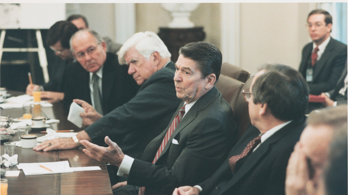 President Reagan briefing Grenada