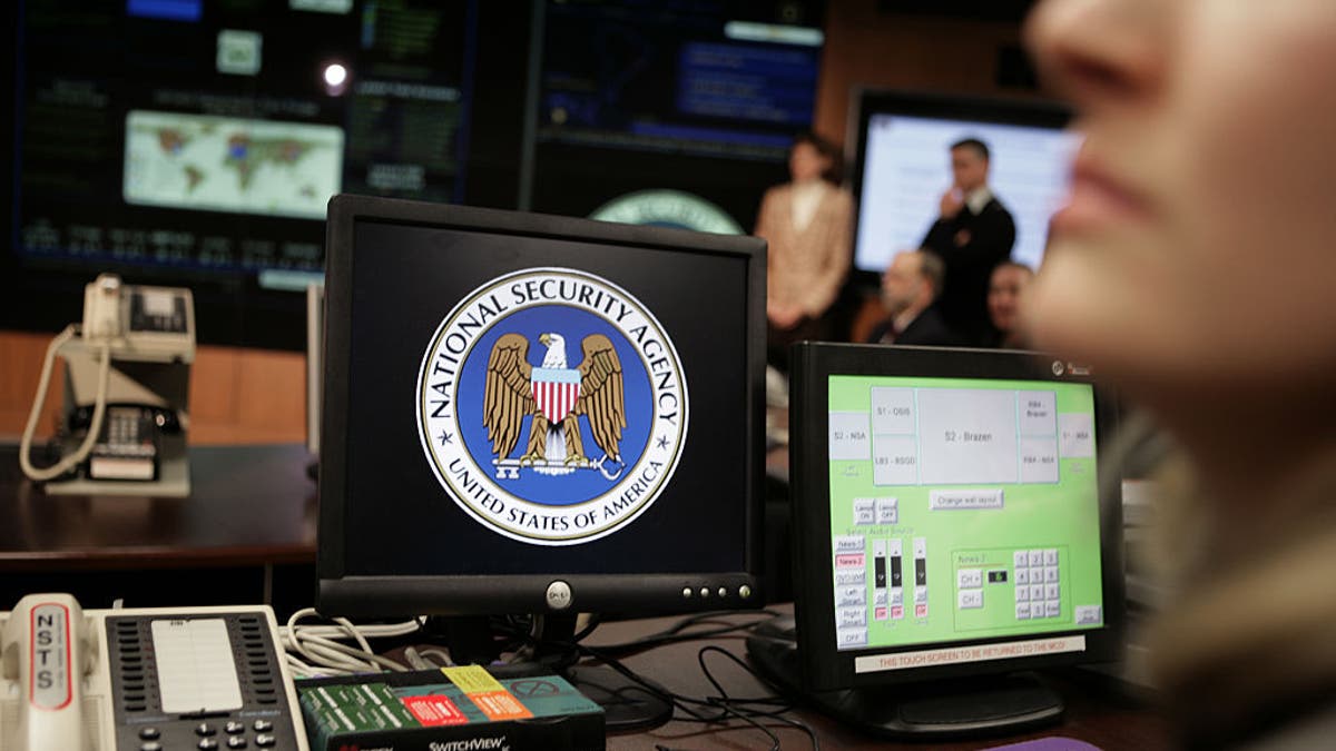 NSA logo on computer monitor 