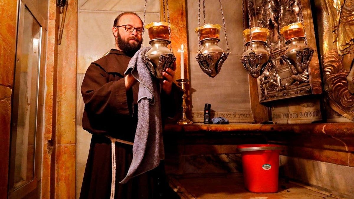 Franciscan monk at Church of the Holy Sepulchre