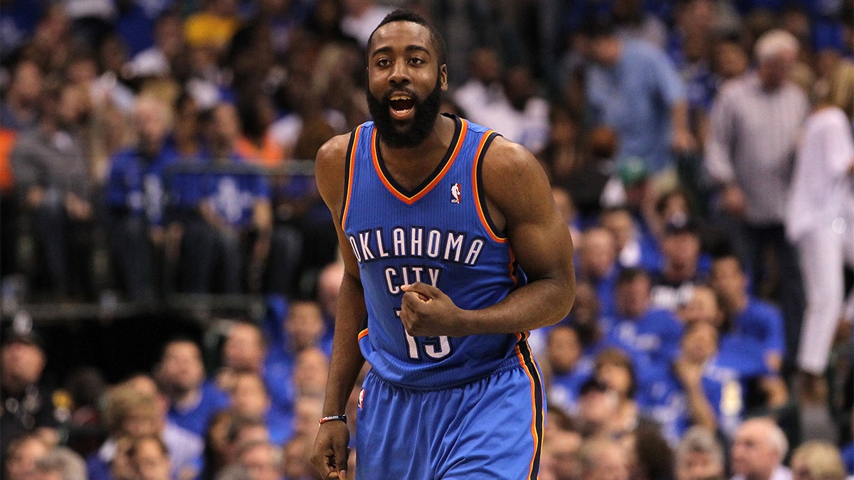 James Harden plays for the Thunder