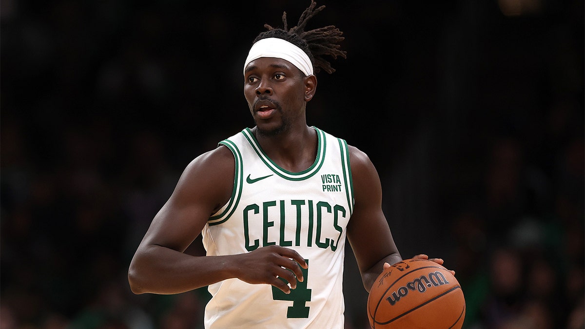 Jrue Holiday plays for the Celtics