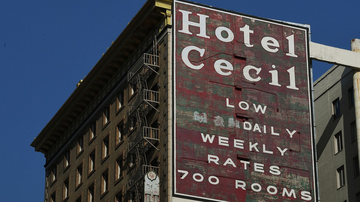 A sign advertising rooms for rent at the Cecil Hotel