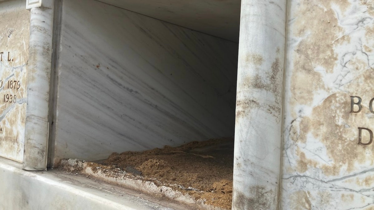 Vandalized mausoleum in Colorado