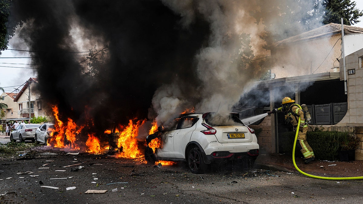 Strike on Ashkelon, Israel, causes car fire
