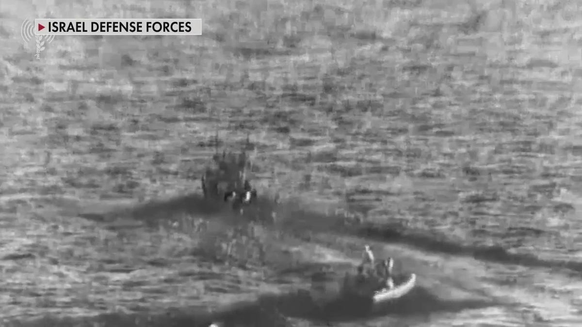 Naval ships spotting Hamas terrorists swimming