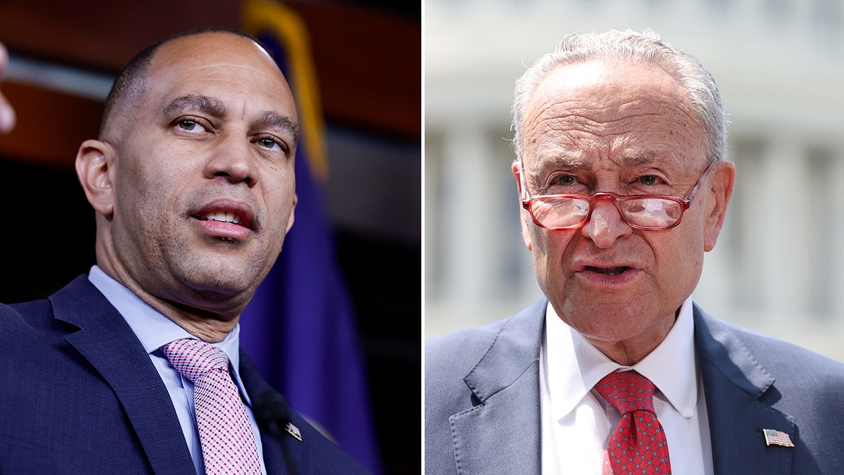 Hakeem Jeffries and Chuck Schumer