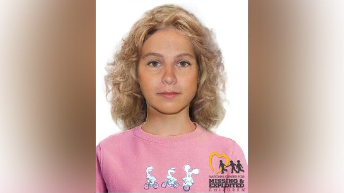 Digital illustration of blond girl in a pink sweatshirt.