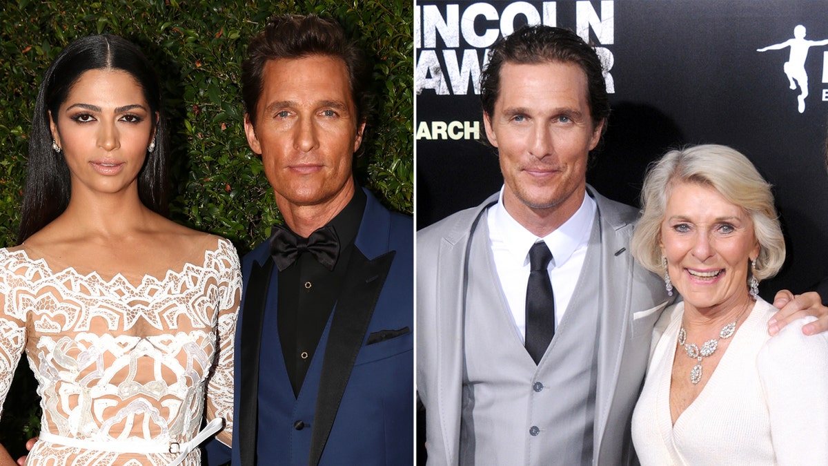 Camila Alves, Matthew McConaughey and his mom smile
