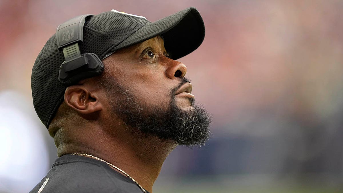 Mike Tomlin looks up