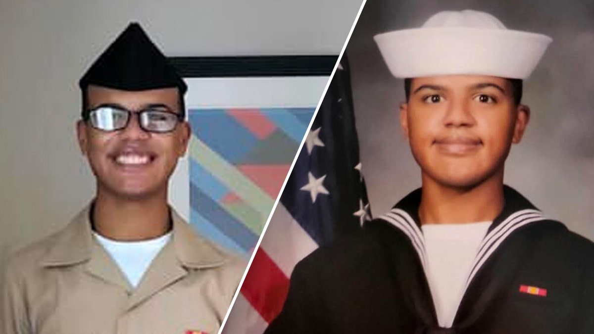 Missing Nija Townsend Jr split image in Navy uniform